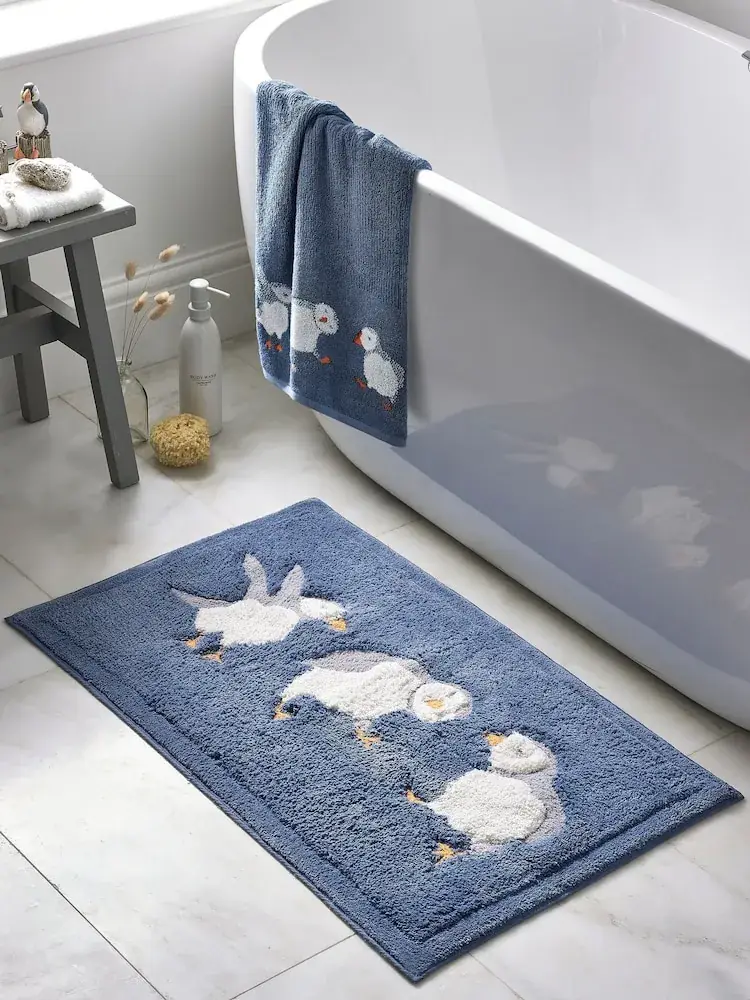 Blue Puffin 100% Cotton Bath Mat