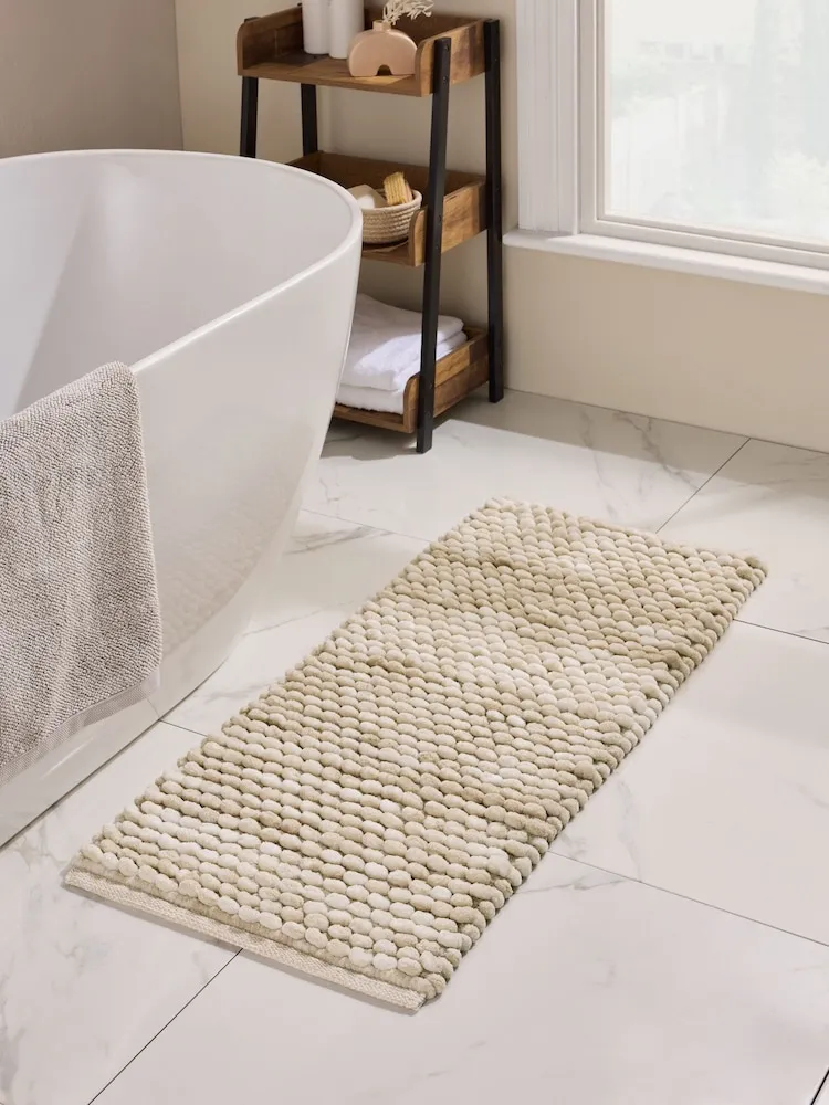 Natural Giant Bobble Runner Bath Mat