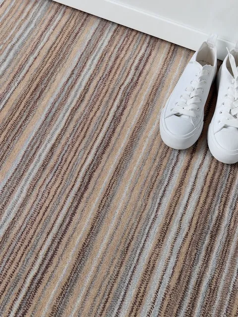 Origin Rugs Beige Fine Stripes Wool Runner 1
