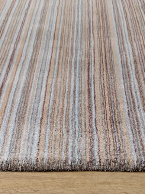 Origin Rugs Beige Fine Stripes Wool Runner - Image 4